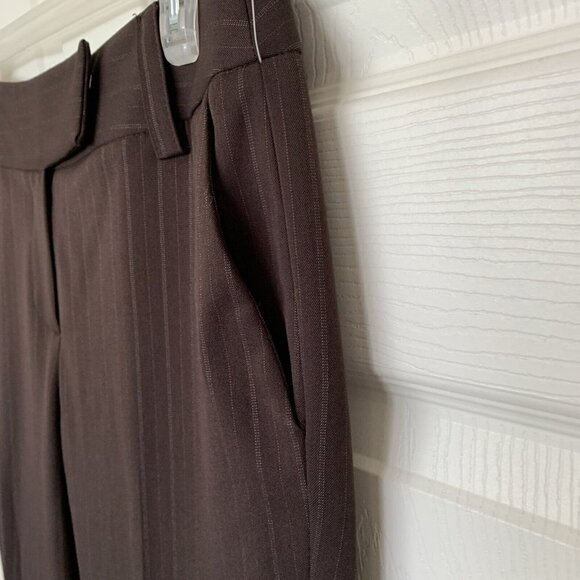 apt 9 The Maxwell Pant Brown Pinstripe Cropped Women’s Petite 4 Pants NWT - Picture 2 of 10